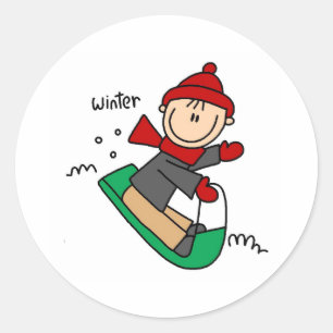 Tubing no Inverno Adesivo de Neve