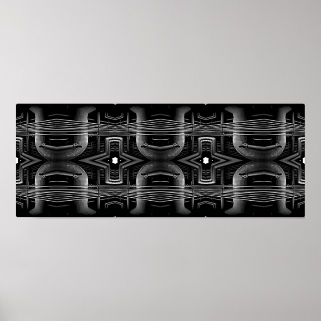 "Tubos de teto I"; Poster preto e branco (Frente)