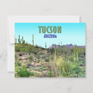 Tucson Arizona Cactus e Placa Plana de Montanha