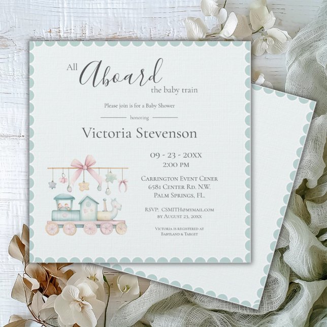 Tudo a bordo do Chá de fraldas do Comboio Bebê (Criador carregado)