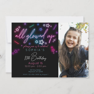 Tudo Brilhante no Convite de Aniversário Escuro