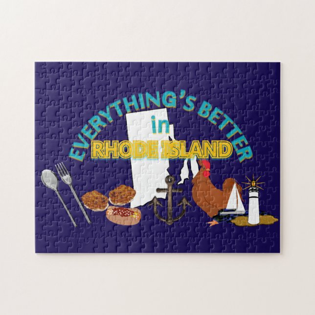 Tudo é melhor em Rhode - quebra-cabeça da ilha (Horizontal)