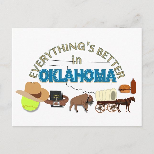 Tudo é melhor no cartão postal de Oklahoma (Frente)