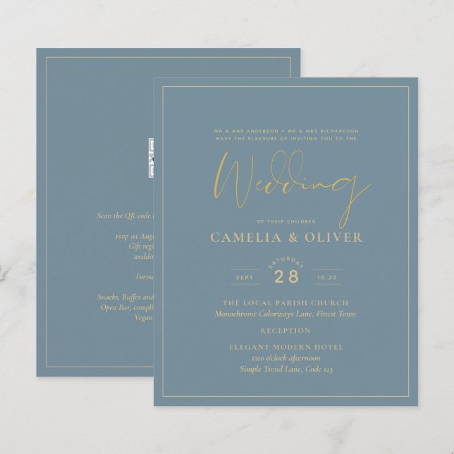 Tudo-em-1 Vidro do Mar Elegante Turquesa Dourado C (Frente/Verso)