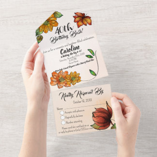 Tudo Em Um Convite De Aniversário Para Aquarela Fl