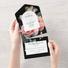 Tudo em um Convite de casamento Floral Romântico m