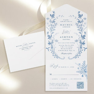 Tudo em Um Elegante Casamento Botânico Francês Azu