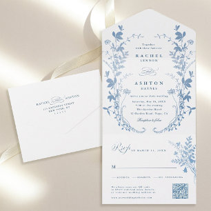 Tudo em Um Elegante Casamento Botânico Francês Azu