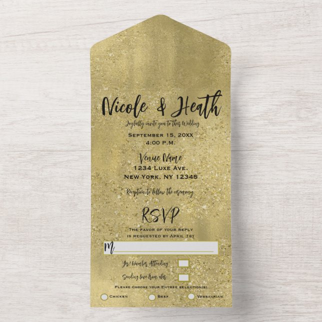 Tudo em Um para um Casamento com Brilho Dourado  (Interno)