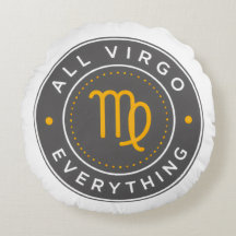 Tudo em Virgem Almofada Redonda com Logotipo Ofici