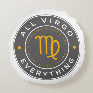 Tudo em Virgem Almofada Redonda com Logotipo Ofici