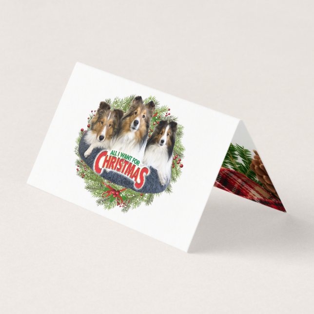 "Tudo o que quero no Natal" - Cartão dobrado (Frente)