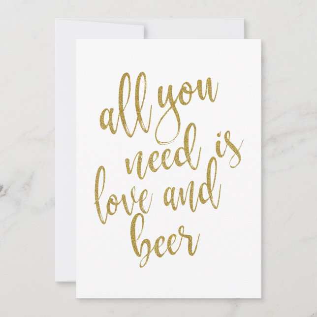 Tudo o que você precisa é amor e cerveja placa ace (Frente)