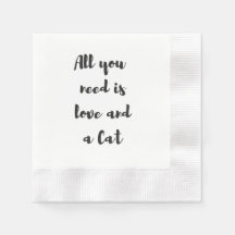 Tudo o que você precisa é amor e Guardanapos de Ga