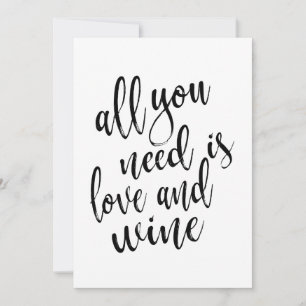 Tudo o que você precisa é amor e vinho placa acess