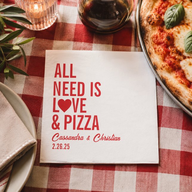 Tudo o que Você Precisa É Amor & Guardanapos de Pi (All You Need Is Love & Pizza Napkins | Fun Pizza
)