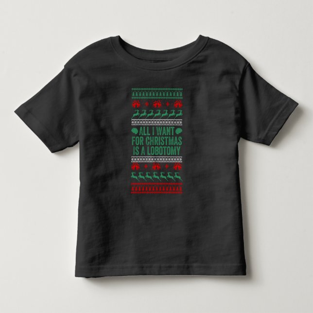 Tudo Que Quero No Natal É Lobotomia Suéter Feio (Frente)