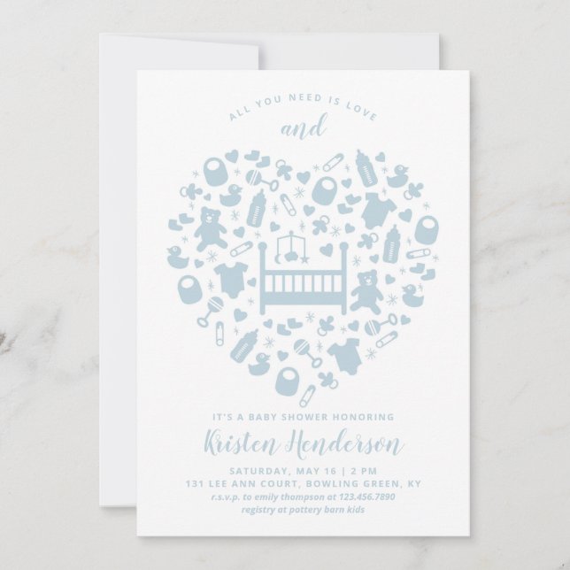 Tudo que você precisa é convite para Chás de frald (Frente)