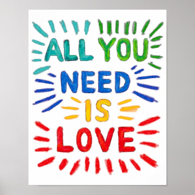 Tudo Que Você Precisa É poster De Amor (Frente)