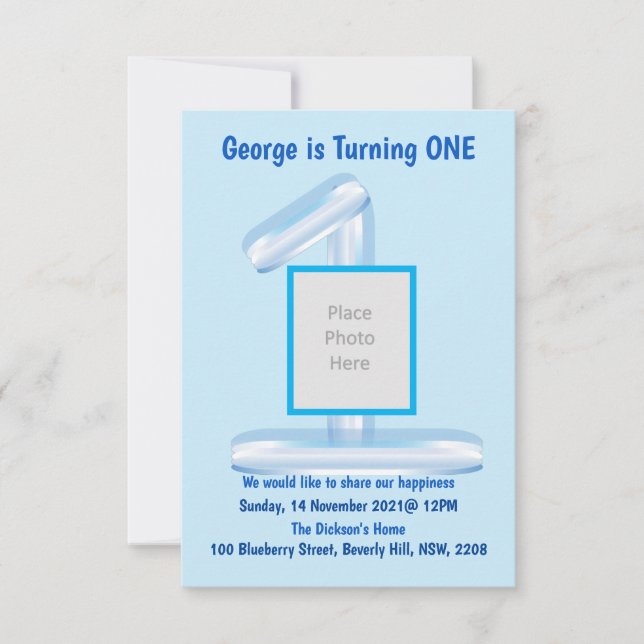 Tudo sobre Convite para primeiros aniversarios AZU (Frente)