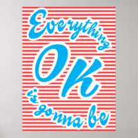 Tudo Vai Ficar Bem, poster de tipografia, vermelho