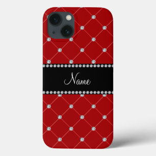 Tuft de diamantes vermelho de nome personalizado