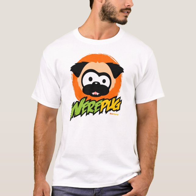 Tugg o t-shirt do branco de WerePug (Frente)