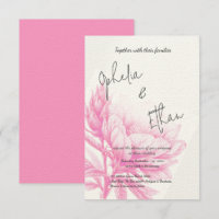 Tulip Convite cor-de-rosa mínimo com pincel