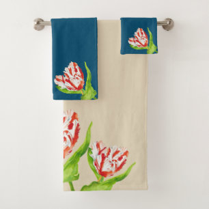 Tulip Estella Rijnveld em um conjunto de toalhas d