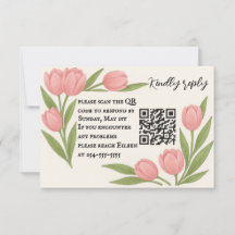 Tulip Junto com a placa RSVP de código QR