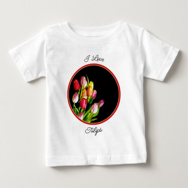 Tulip Painting - Original Flower Art Baby T-Shirt (Frente)