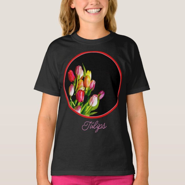 Tulip Painting - Original Flower Art T-Shirt (Frente)