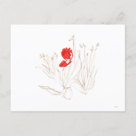 Tulipa adorável no cartão postal do vento e da chu