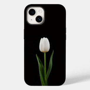 Tulipa Branca Pérola para iPhone 14 Mate Preto 4 L