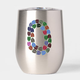 Tulipa Colorida com Letra "O"