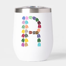 Tulipa Colorida com Letra "R"