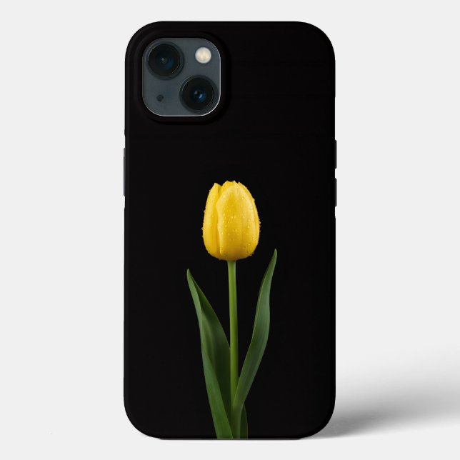 Tulipa Dourada Preta 4 Luxe iPhone 13 (Verso)