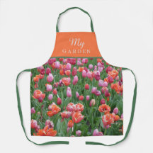 Tulipa Laranja Brilhante, Rosa e Verde Personalizá