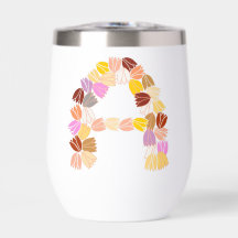 Tulipa multicores com letra "A"