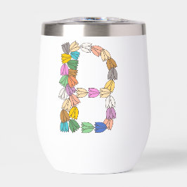 Tulipa multicores com letra "B"