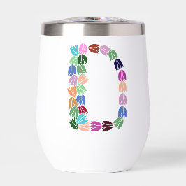 Tulipa multicores com letra "D"