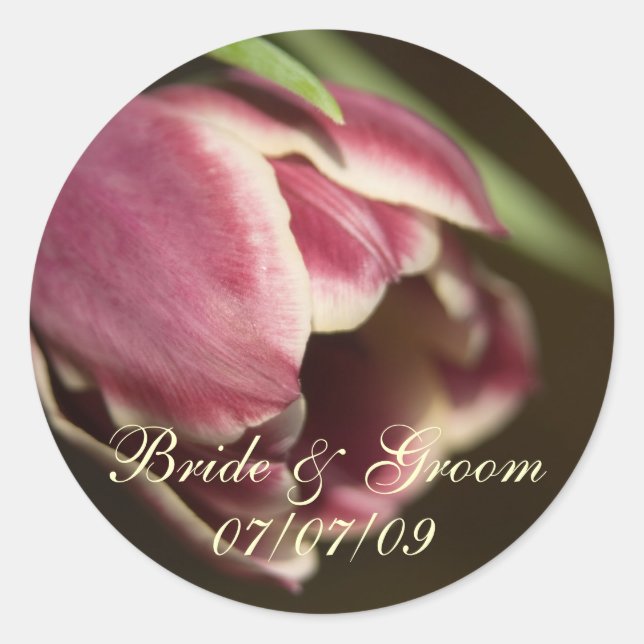 Tulipa Roxa ・ Guardar o adesivo de data (Frente)