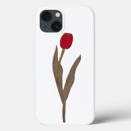 Tulipa Vermelha - Ilustração Floral Vintage