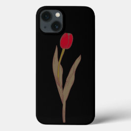 Tulipa Vermelha - Ilustração Floral Vintage