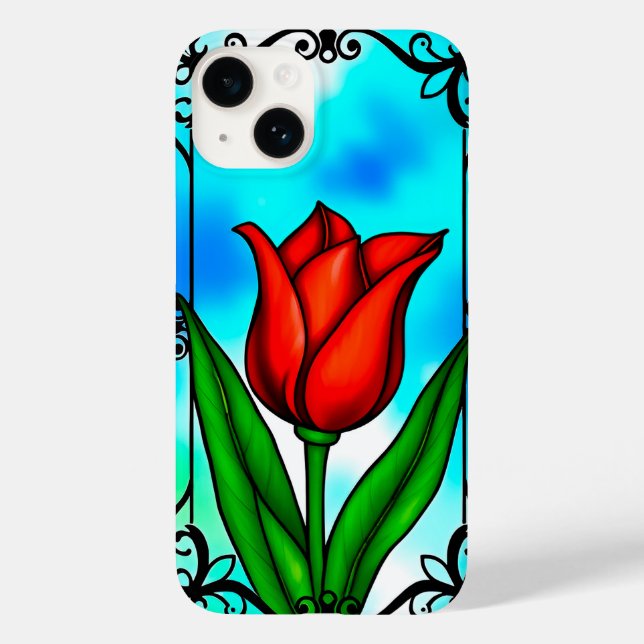 Tulipa Vermelha Vibrante (Verso)