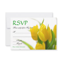 Tulipas Amarelas - Cartão de RSVP