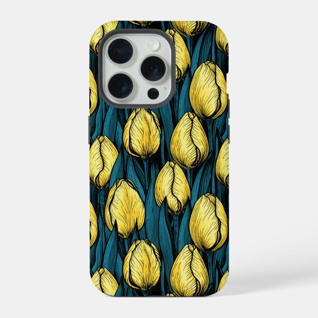 Tulipas amarelas com folhas azuis (Verso)