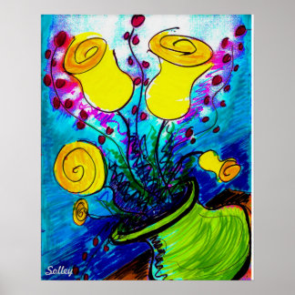 Tulipas amarelas do Poster de 16x20