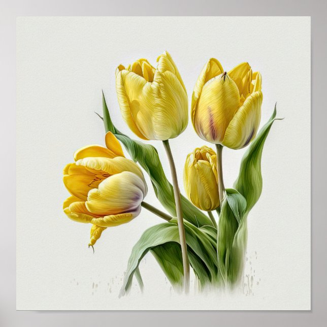 Tulipas Amarelas Impressão (Frente)