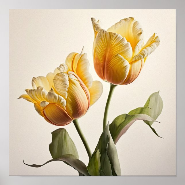 Tulipas Amarelas Impressão (Frente)
